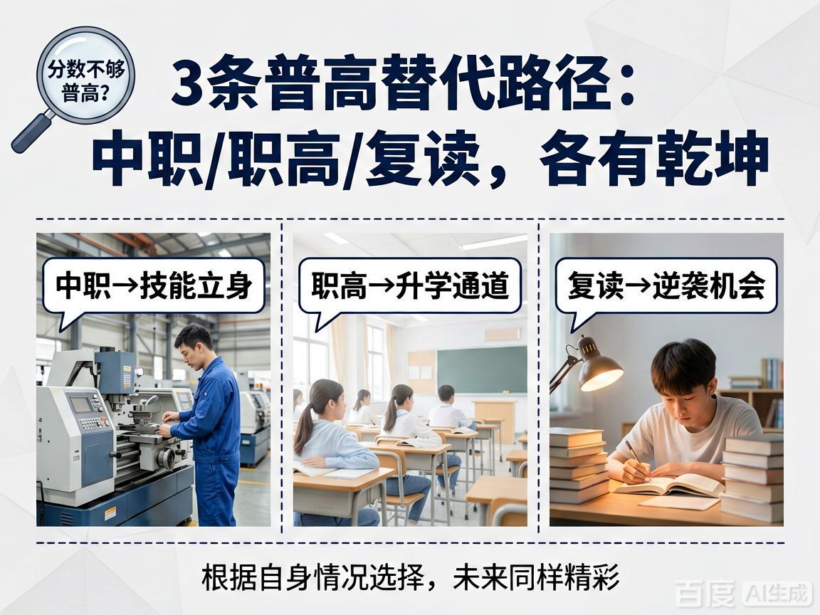 ‌中考升学规划：如果分数够不上普高，这3条替代路径同样有前途