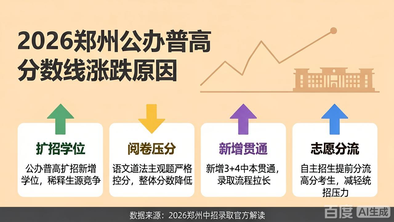 2026郑州公办普高分数线涨跌完整原因分析